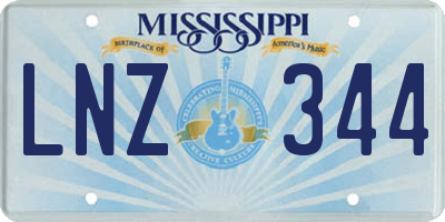MS license plate LNZ344