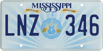 MS license plate LNZ346