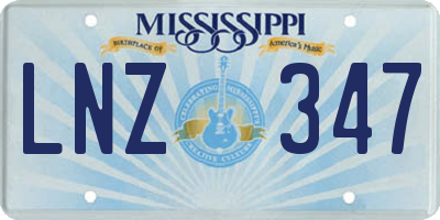 MS license plate LNZ347