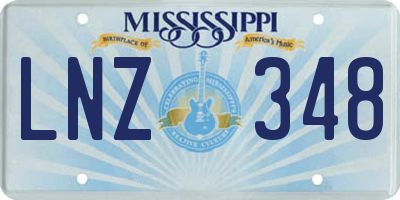 MS license plate LNZ348