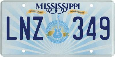 MS license plate LNZ349