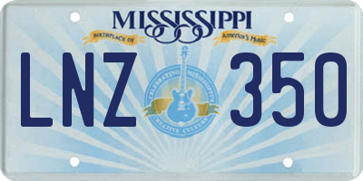 MS license plate LNZ350