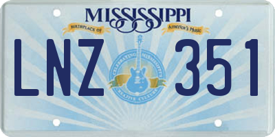 MS license plate LNZ351