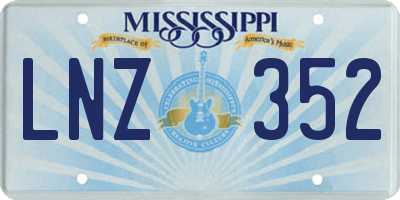 MS license plate LNZ352