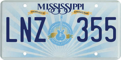 MS license plate LNZ355