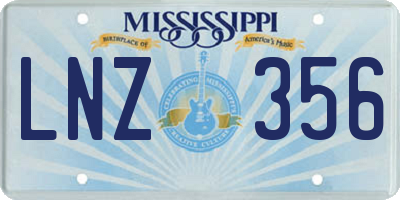 MS license plate LNZ356