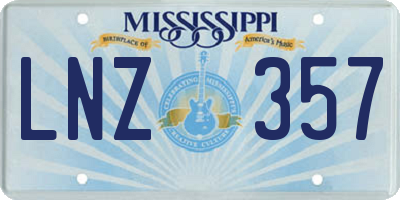MS license plate LNZ357