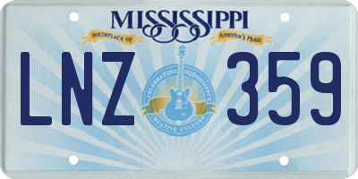 MS license plate LNZ359
