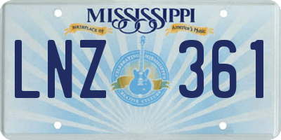 MS license plate LNZ361
