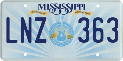 MS license plate LNZ363