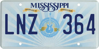 MS license plate LNZ364
