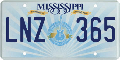 MS license plate LNZ365