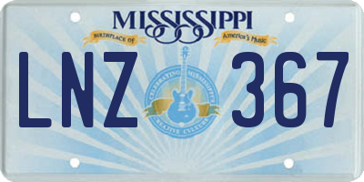 MS license plate LNZ367