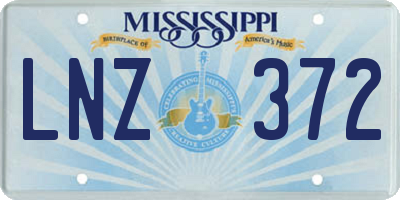 MS license plate LNZ372