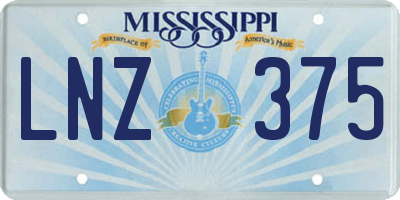 MS license plate LNZ375