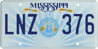MS license plate LNZ376
