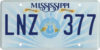 MS license plate LNZ377