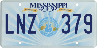 MS license plate LNZ379