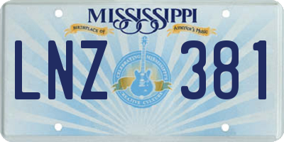 MS license plate LNZ381