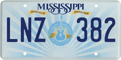 MS license plate LNZ382