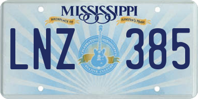 MS license plate LNZ385