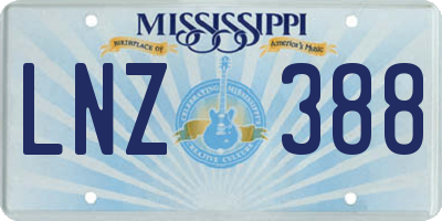 MS license plate LNZ388