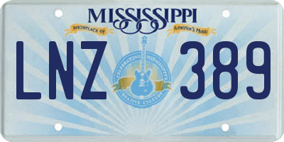 MS license plate LNZ389