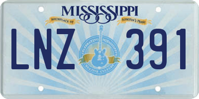 MS license plate LNZ391