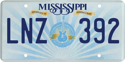 MS license plate LNZ392