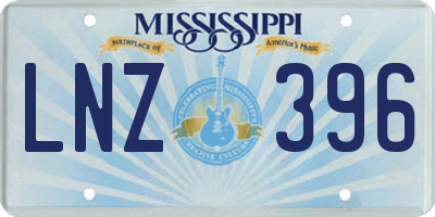 MS license plate LNZ396