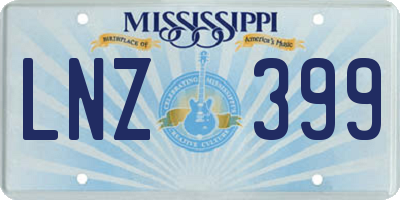 MS license plate LNZ399