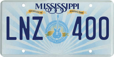 MS license plate LNZ400