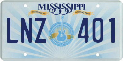MS license plate LNZ401