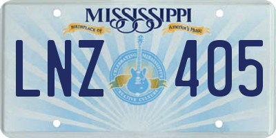 MS license plate LNZ405