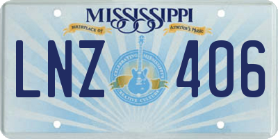 MS license plate LNZ406