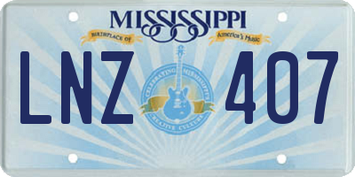 MS license plate LNZ407
