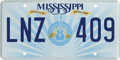 MS license plate LNZ409