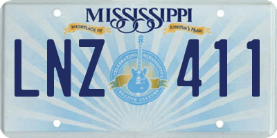 MS license plate LNZ411