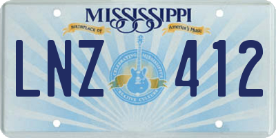 MS license plate LNZ412