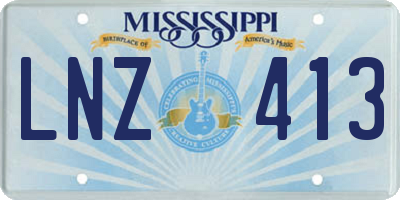 MS license plate LNZ413