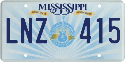 MS license plate LNZ415