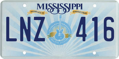 MS license plate LNZ416