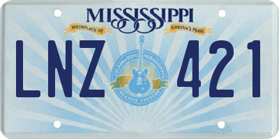 MS license plate LNZ421