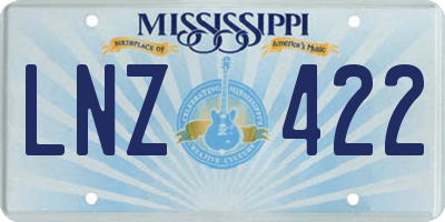 MS license plate LNZ422