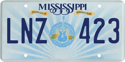 MS license plate LNZ423