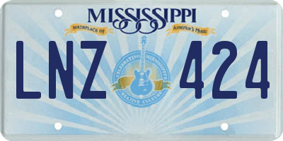 MS license plate LNZ424