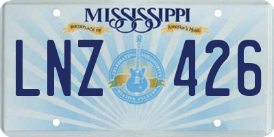 MS license plate LNZ426