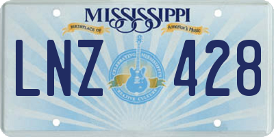 MS license plate LNZ428