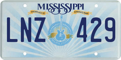 MS license plate LNZ429