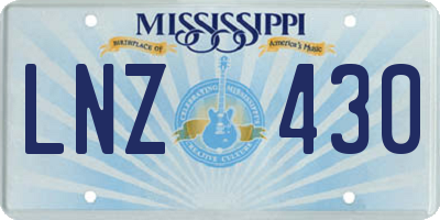 MS license plate LNZ430